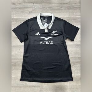 H97 NWT adidas All Blacks New Zealand Rugby Home Jersey Black Womens M Medium